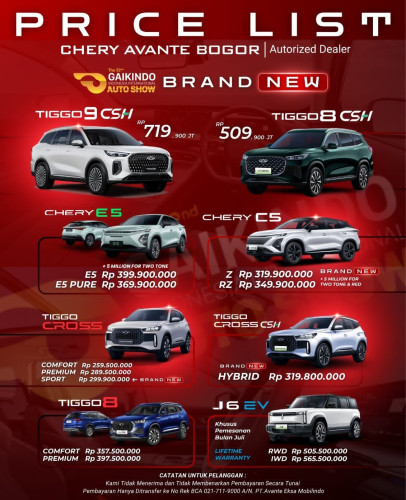 Pricelist Harga Chery jakasampurna 2025